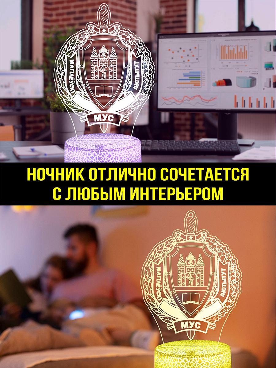 Светильник ночник подарок Могилевский институт МВД
