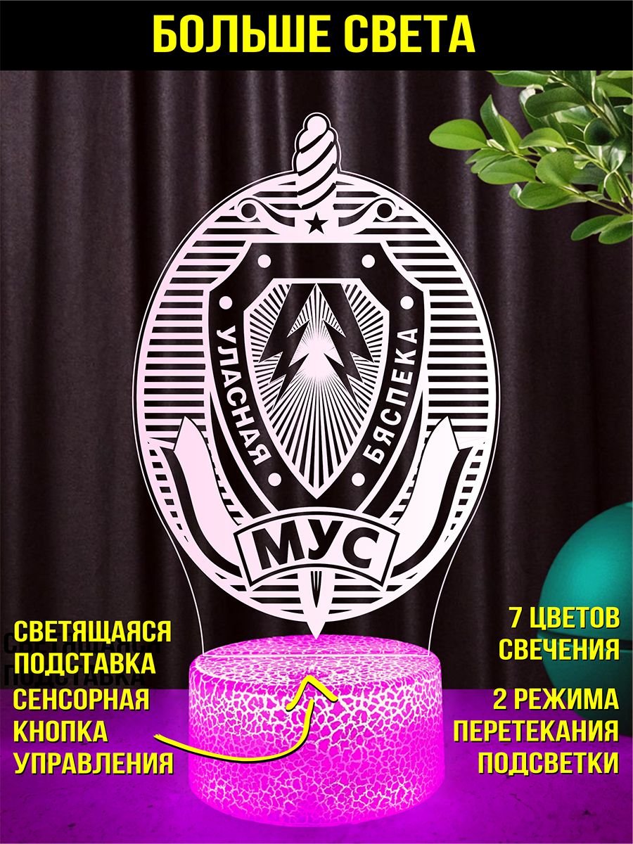 Светильник ночник подарок Собственная безопасность МВД РБ